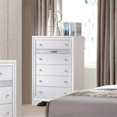 Naima Wood 6-Drawers Bedroom Chest in White